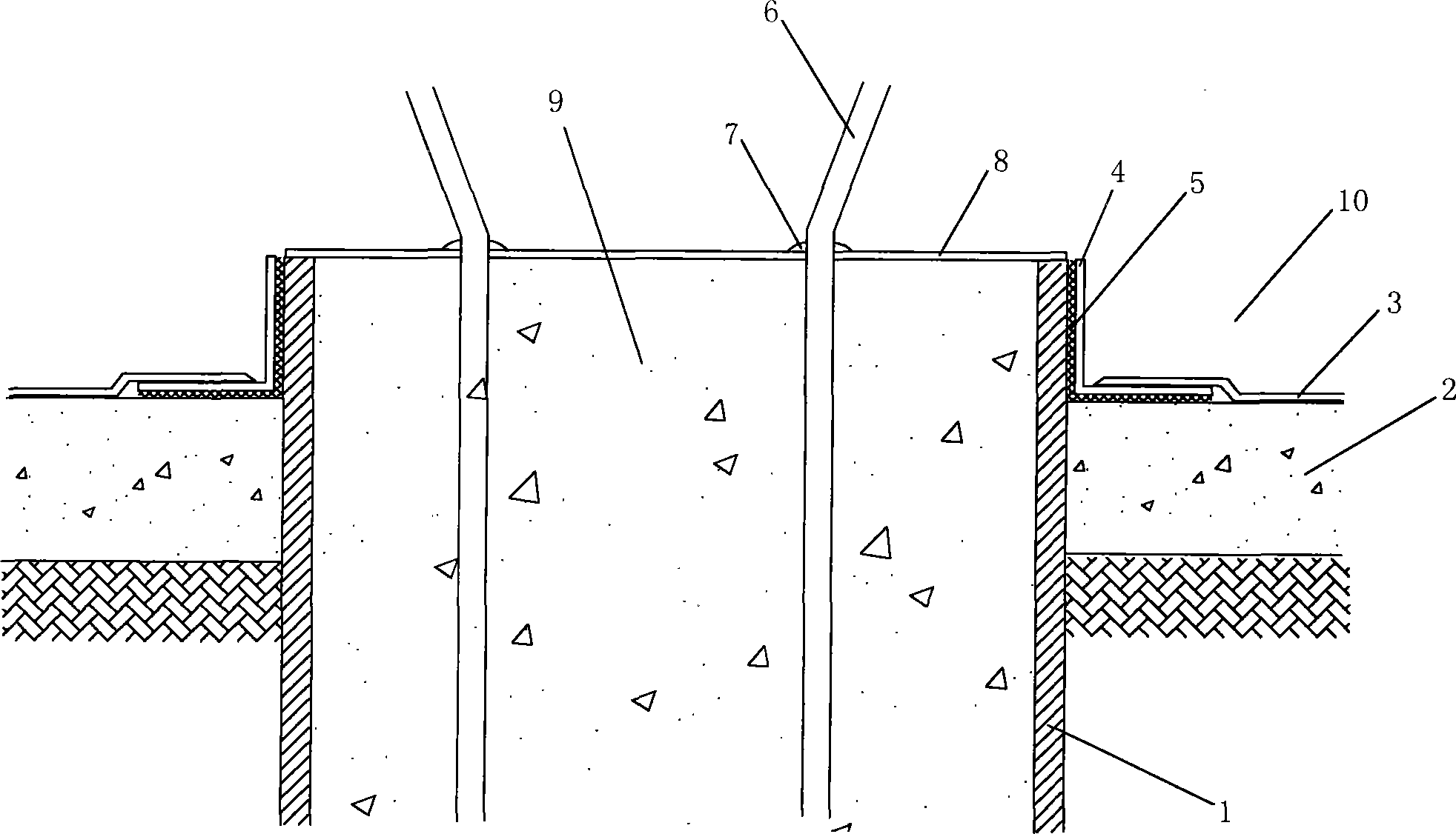 Waterproof method for precast pile head