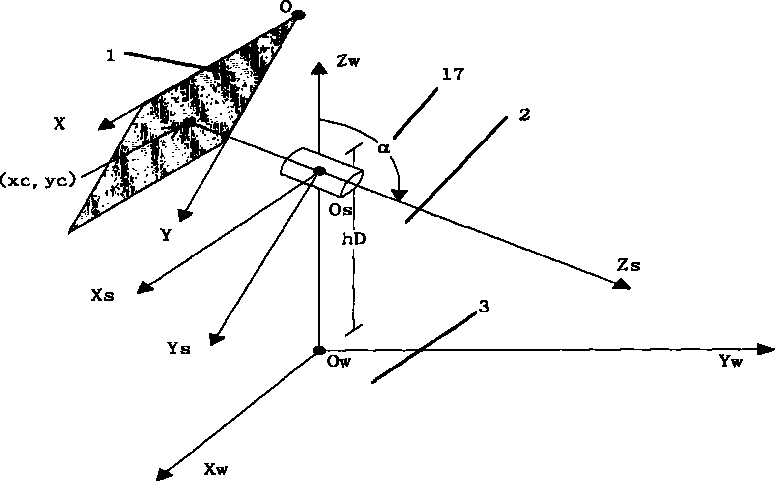 Method for calibrating external parameters of monitoring camera by adopting reference height