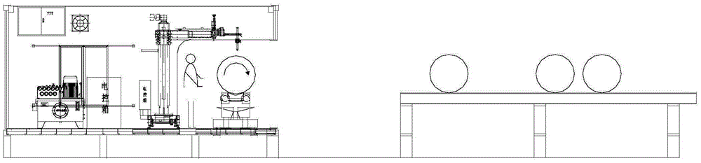 Automatic logistics production line for lengthening and prefabricating of two-in-one pipeline