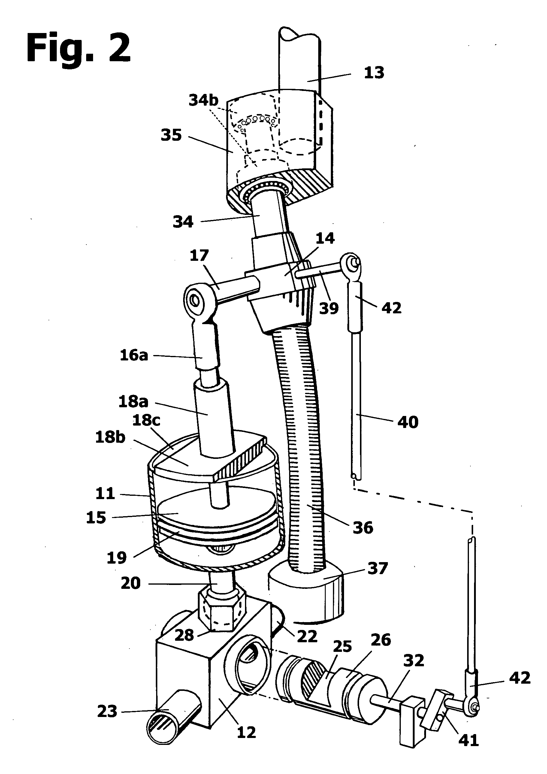 Straight-line piston fluid engine with wobble drive valve actuation