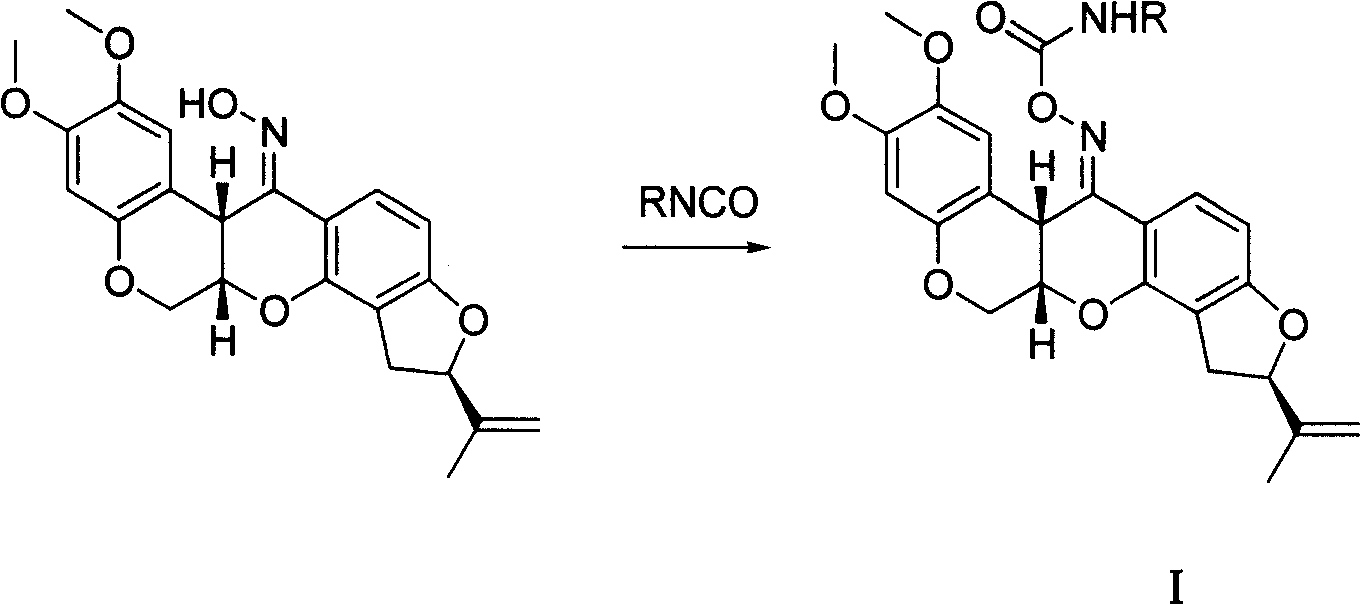 Carbamic tubatoxin oxime ester, preparation and application thereof