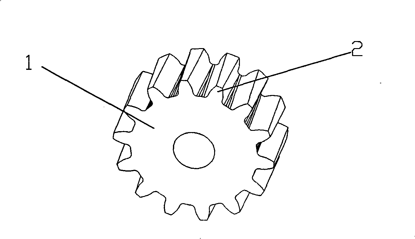 Tooth thickness variable cylinder profile modified gear and gearing device using same