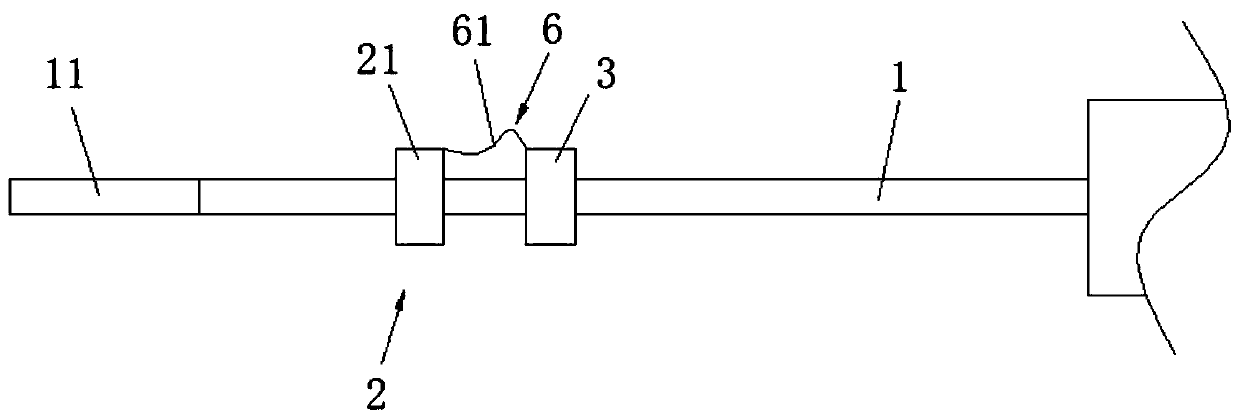 Radiofrequency ablation probe without scales for cavity organs