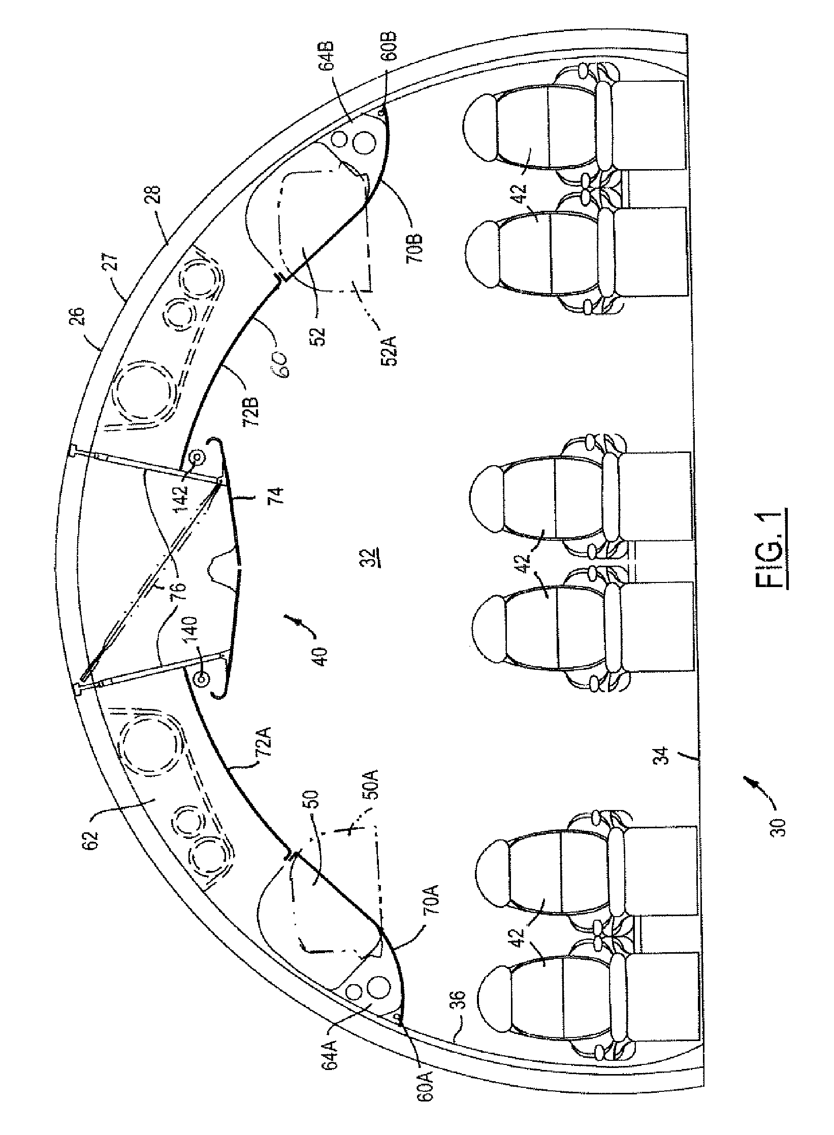 Airplane interior systems