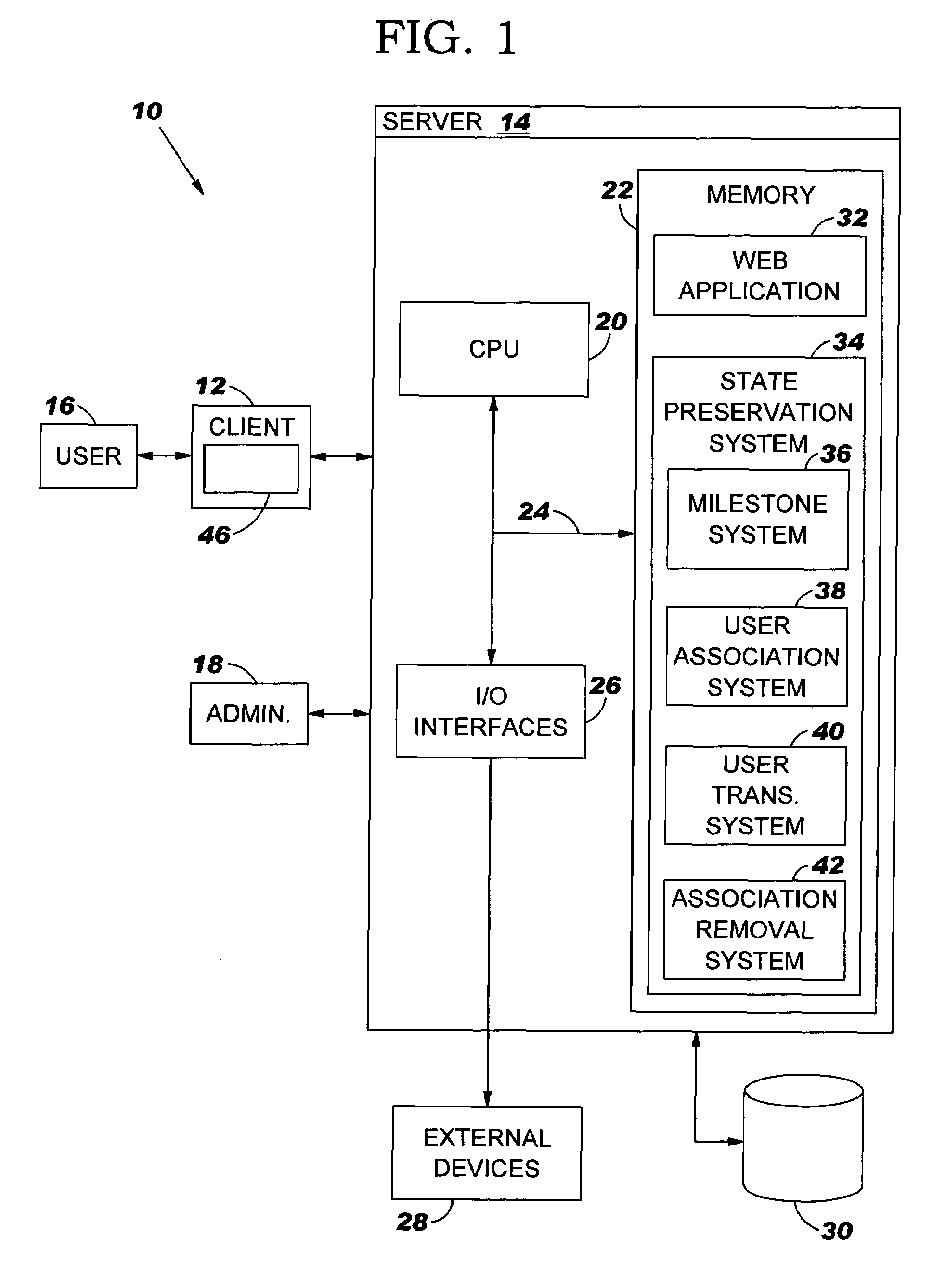 Method, system and program product for preserving a user state in an application