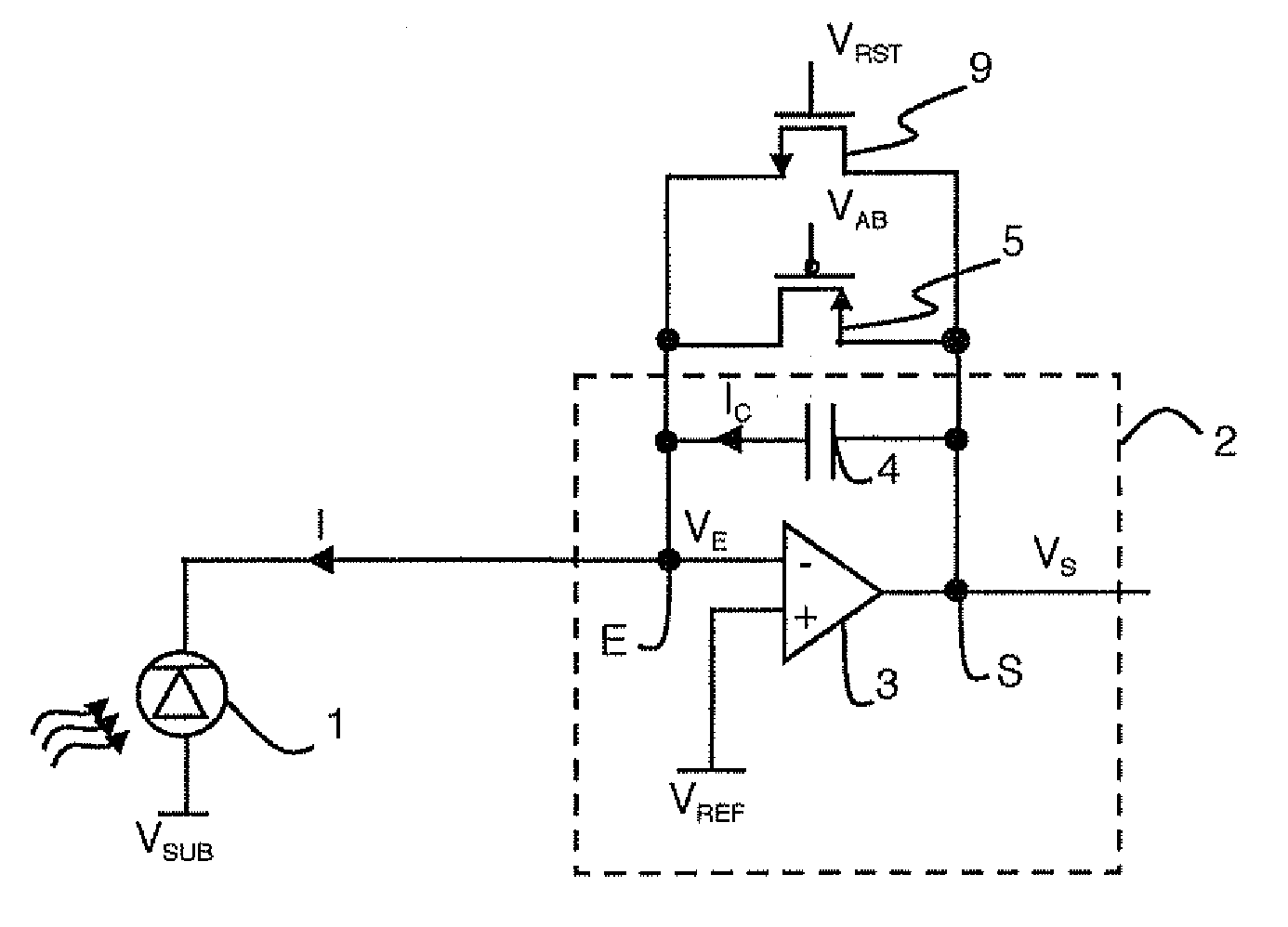 Detection circuit with improved Anti-blooming circuit