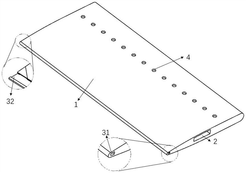 Hot air anti-icing structure of aero-engine rectifying support plate