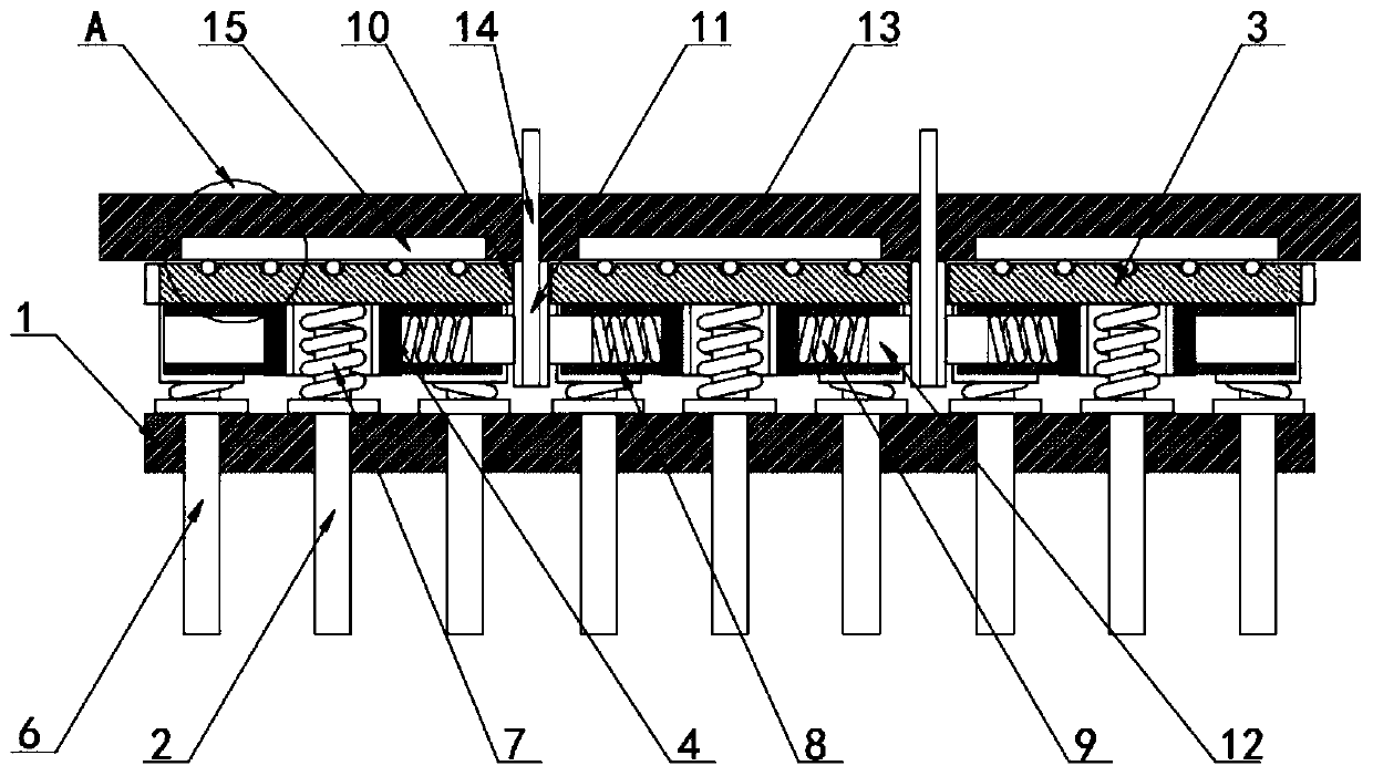 Novel combined type shock absorber for ultra-high-rise building and construction method