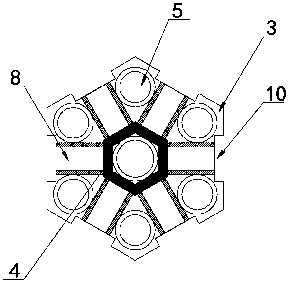 Novel combined type shock absorber for ultra-high-rise building and construction method