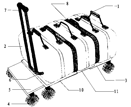 Method and device for changing volume of luggage carrying tool