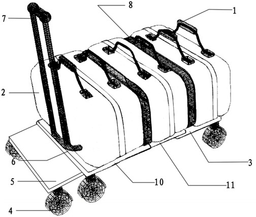 Method and device for changing volume of luggage carrying tool