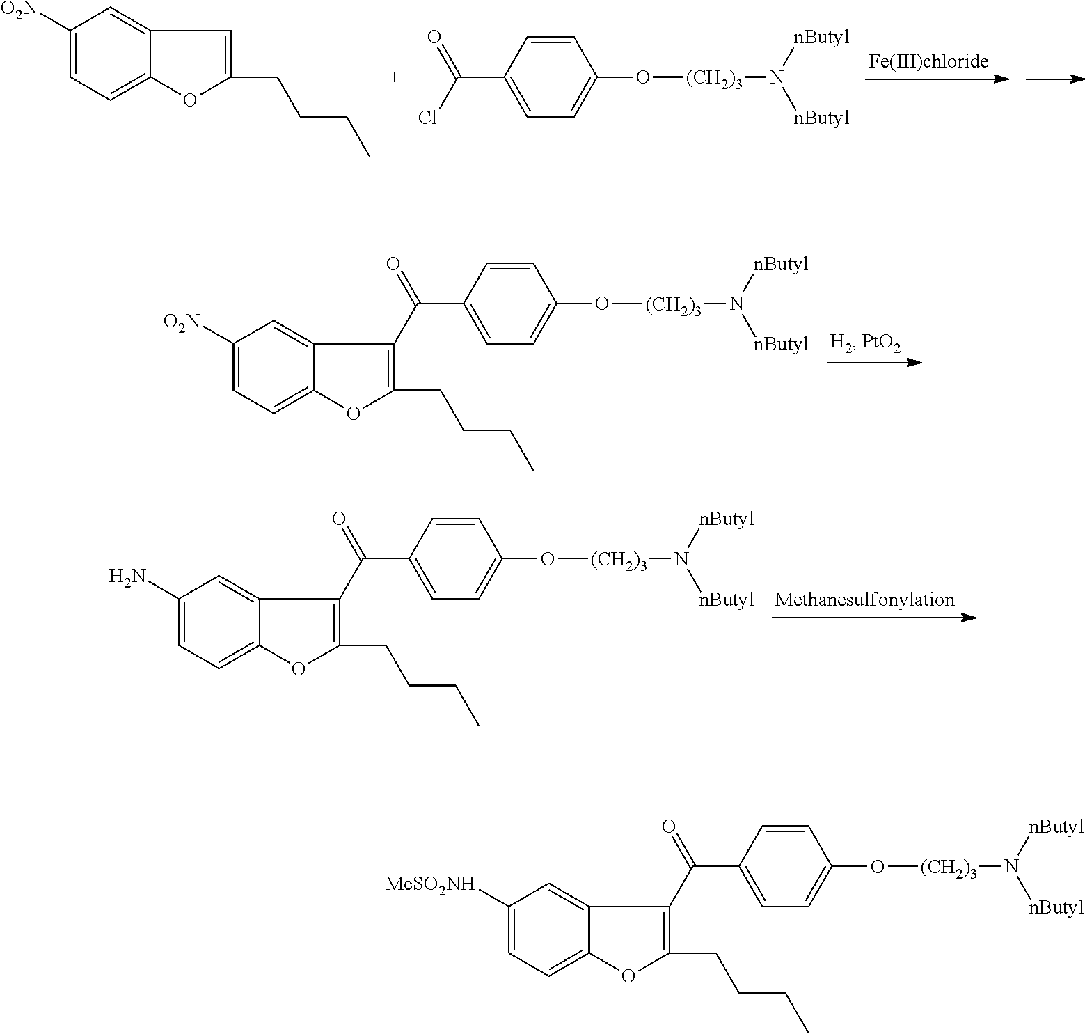 Process for preparation of dronedarone by mesylation