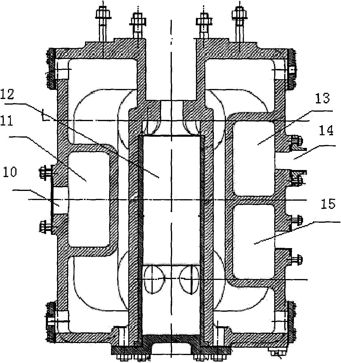 Combined gas piston compressor