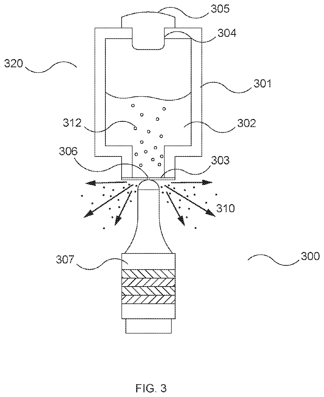 Ultrasonic atomizer and cartridge for the dispersal of a liquid