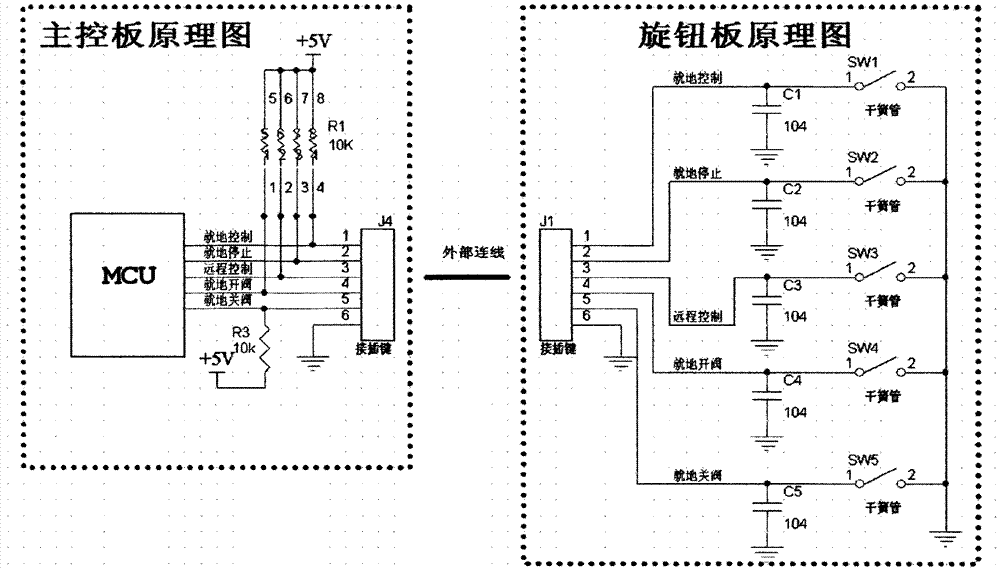 Circuit of in-place rotary knobs of electric actuator