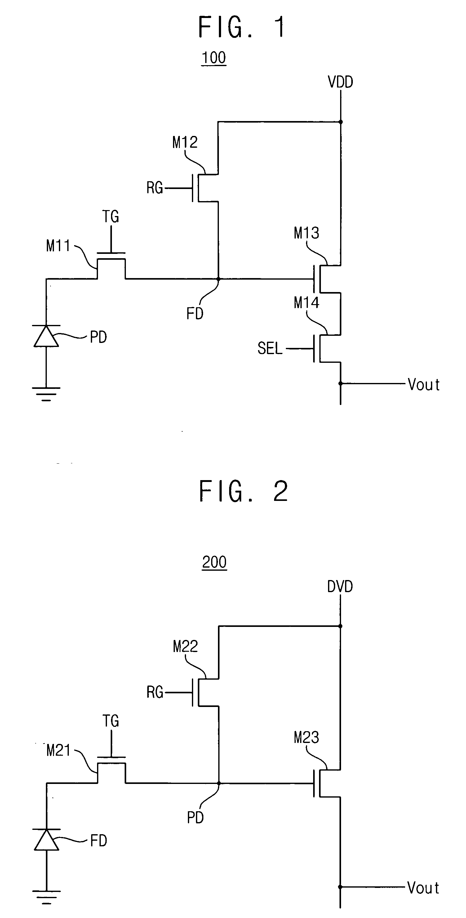 CMOS active pixel sensor and active pixel sensor array using fingered type source follower transistor