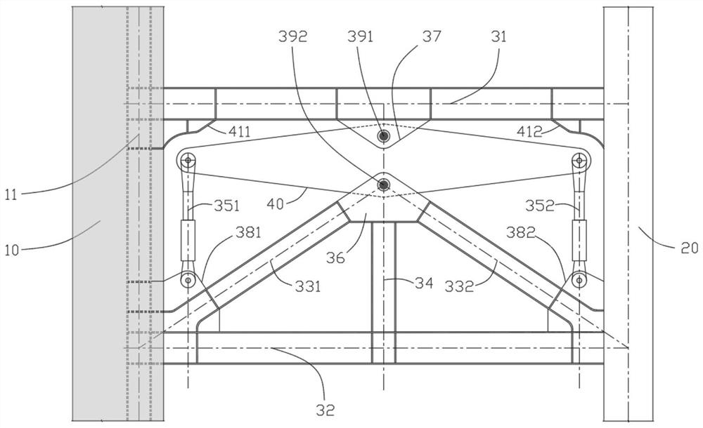 Anti-failure energy dissipation extension arm with additional amplification device