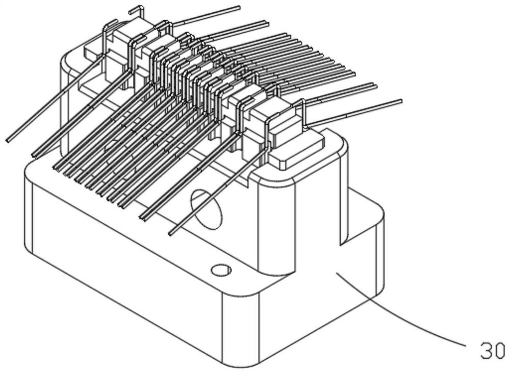 Cantilever needle module for testing micro-spacing connector