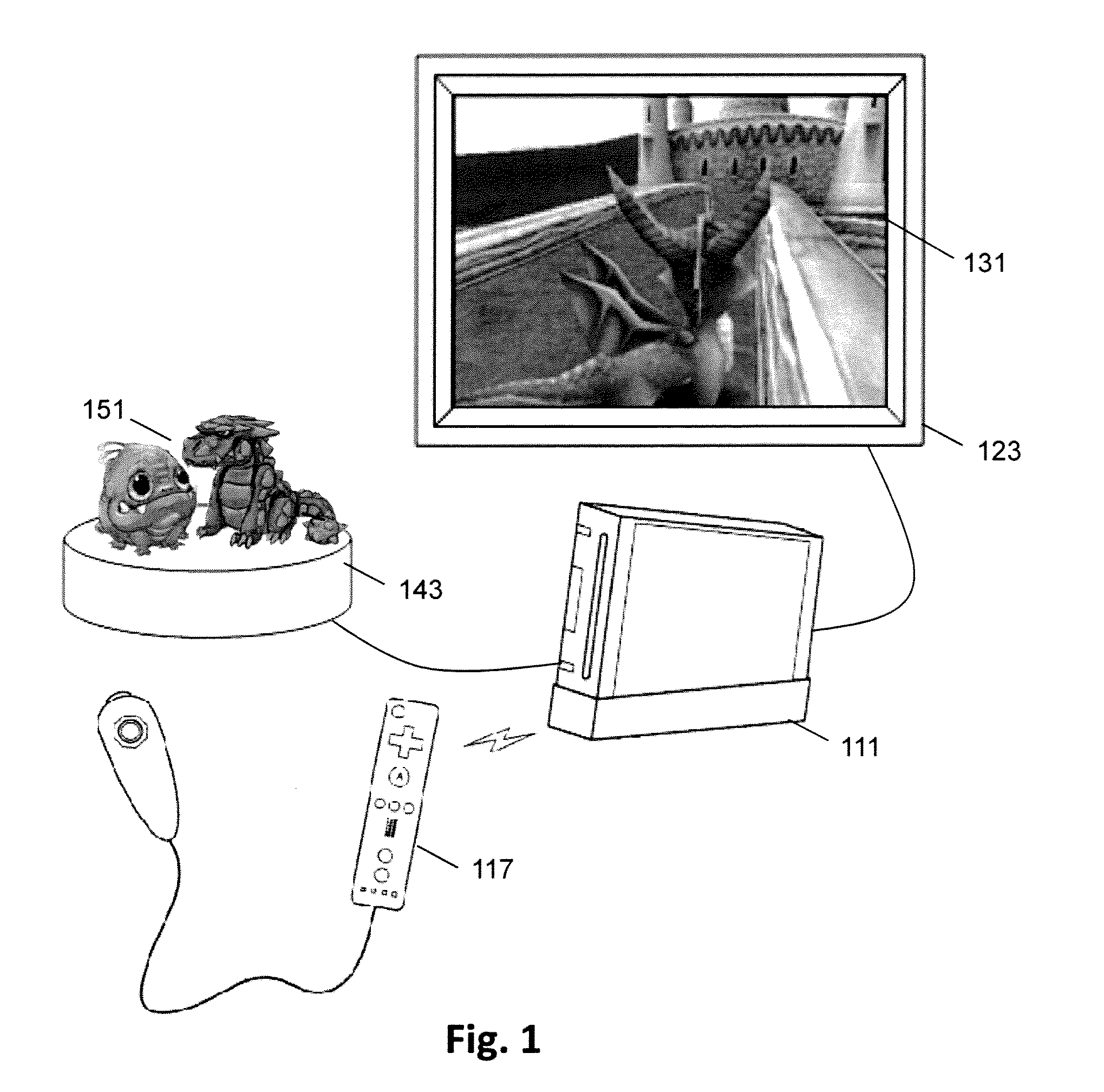 Interactive video game using game-related physical objects for conducting gameplay