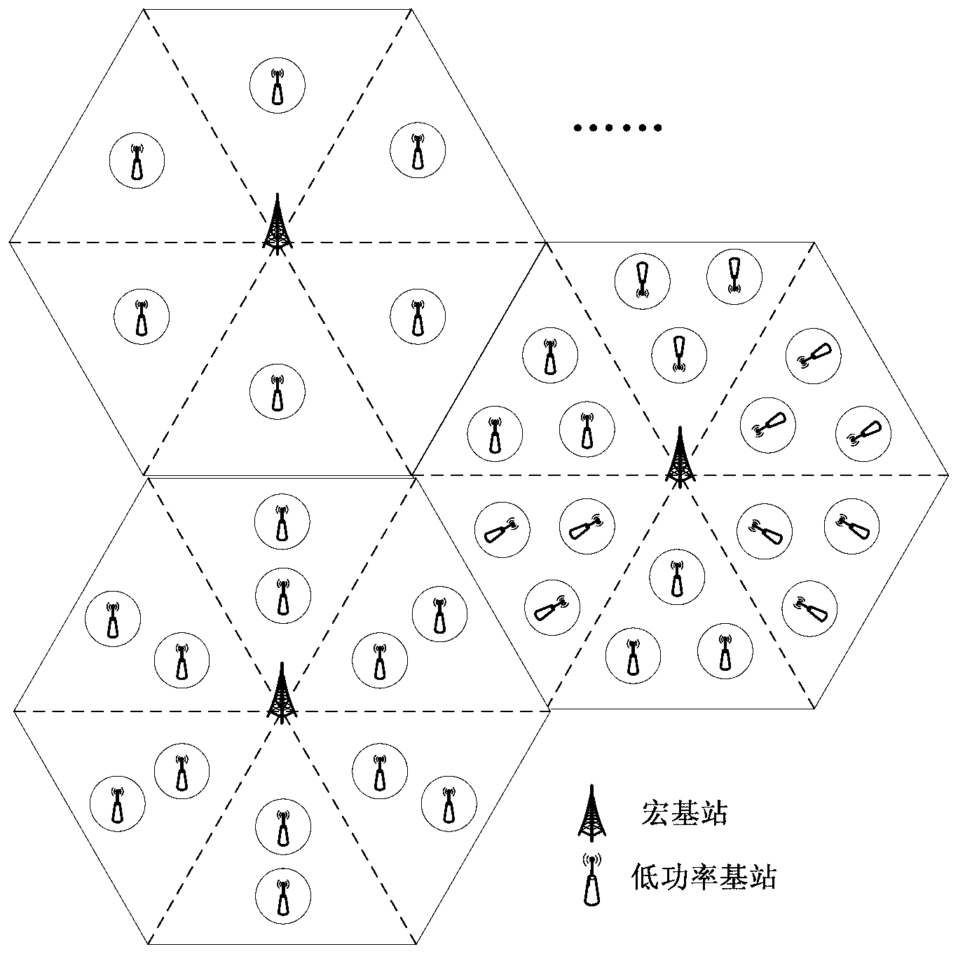 Hierarchical cellular network base station sleep method based on low-power base station