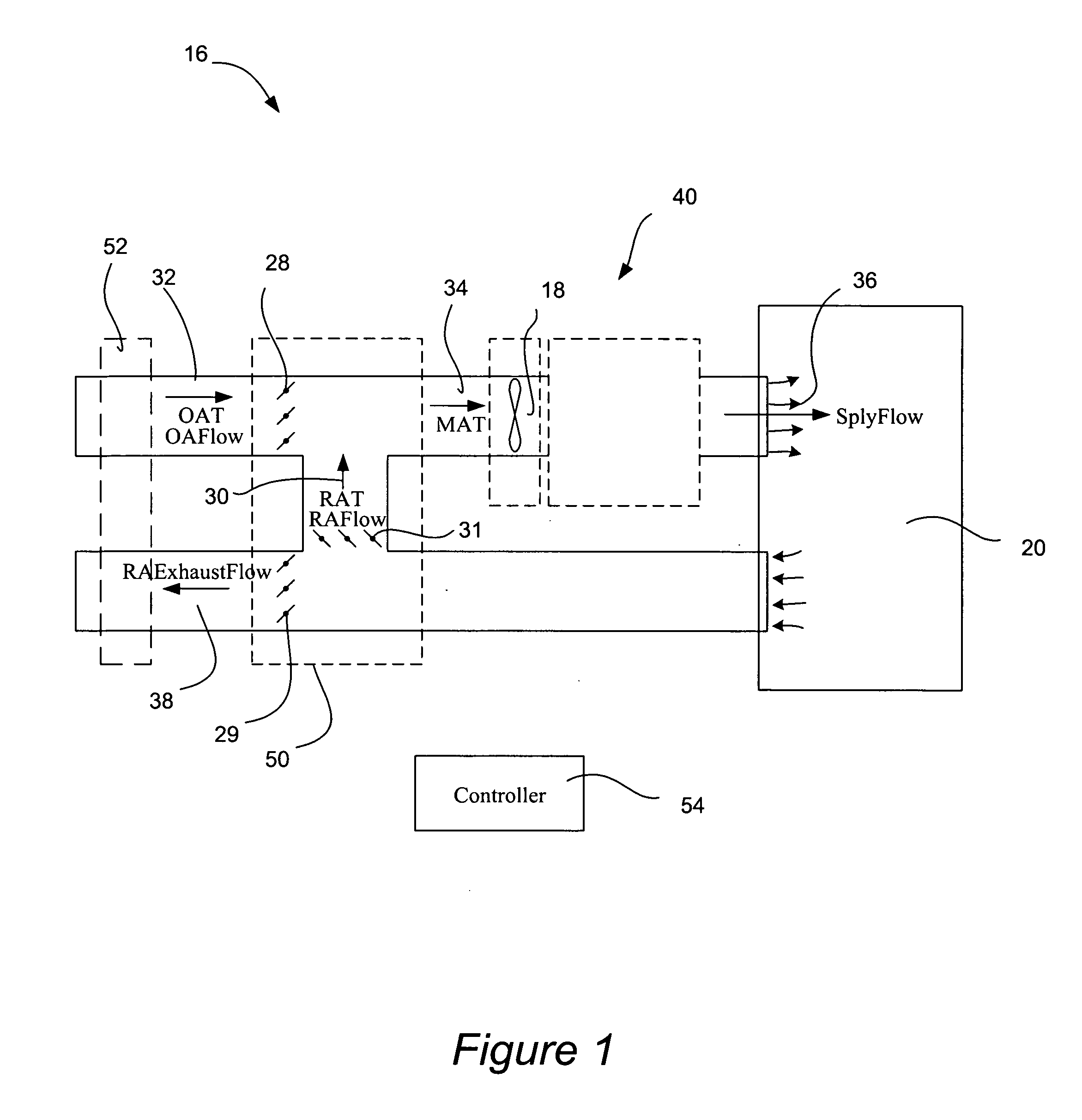 Virtual controller for mixed air low temperature protection of HVAC systems