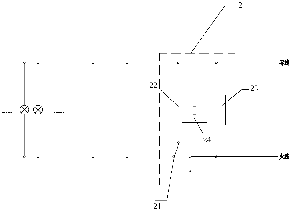 Control circuit of normally-on emergency lamp