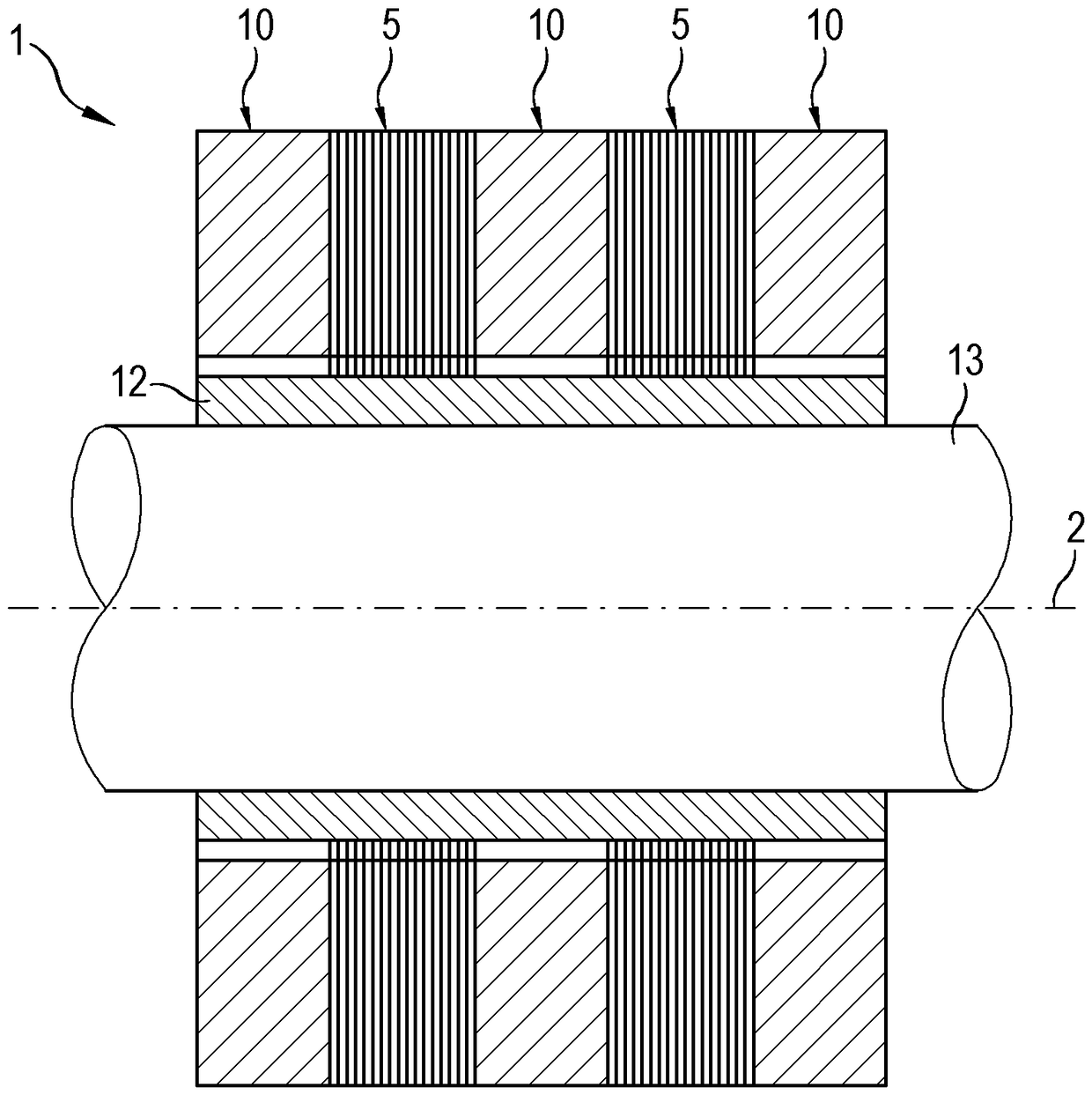 Active radial magnetic bearing with a yoke coil