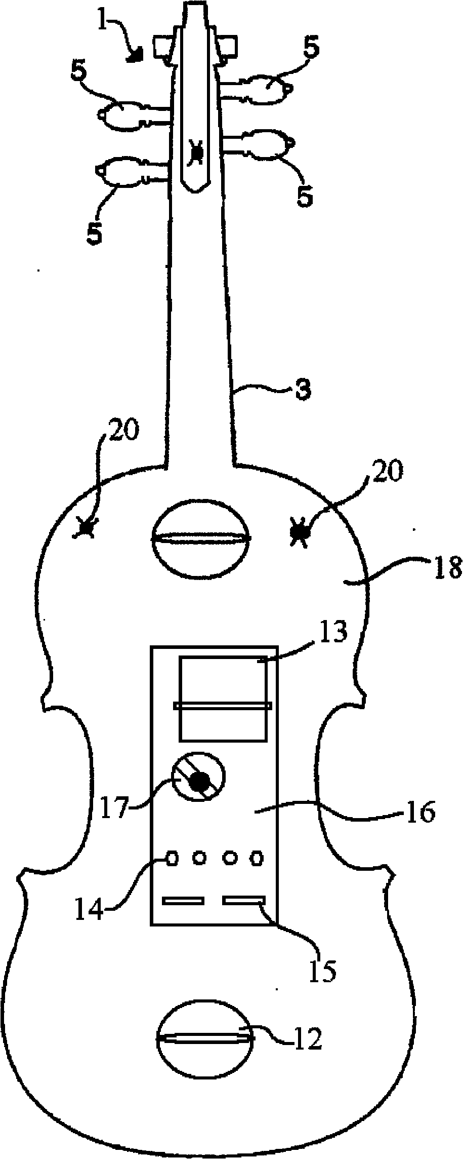 Digital stringed instrument controlled by microcomputer