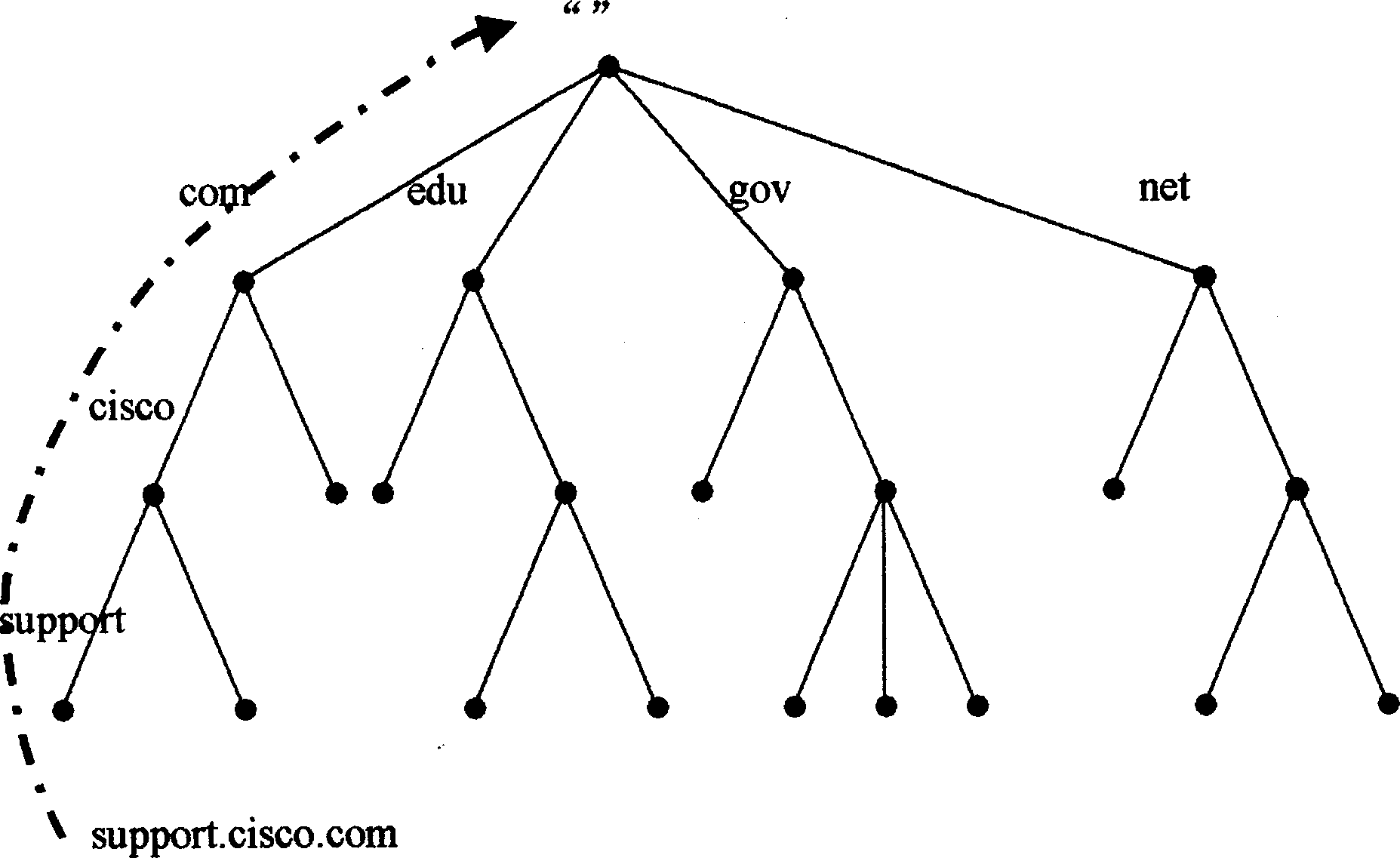 Server end domain name analytical error control method and system