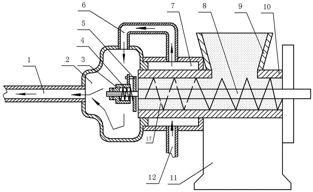 Novel pressurization type powdery accelerator adding device