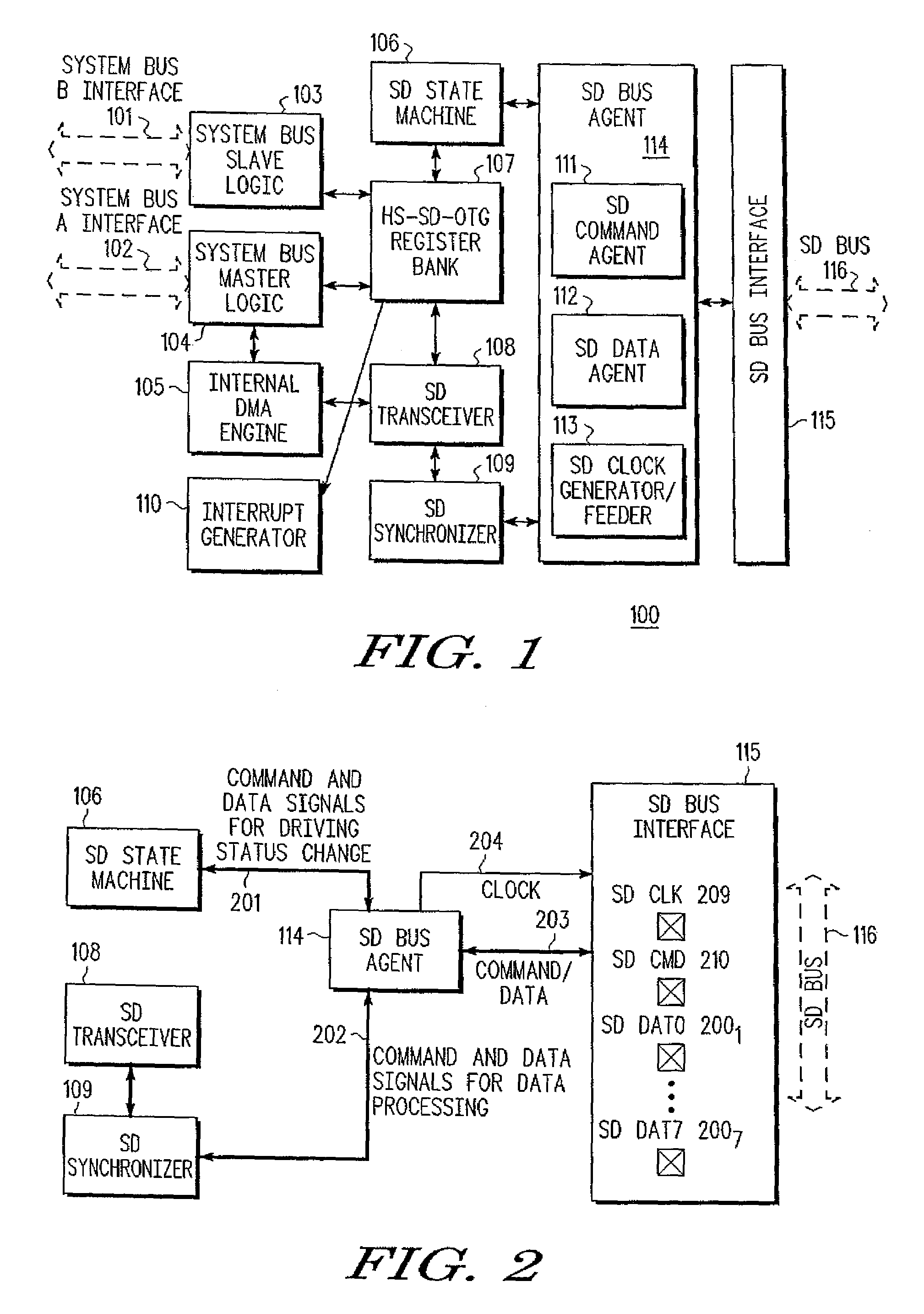 Application processor circuit incorporating both SD host and slave functions and electronic device including same