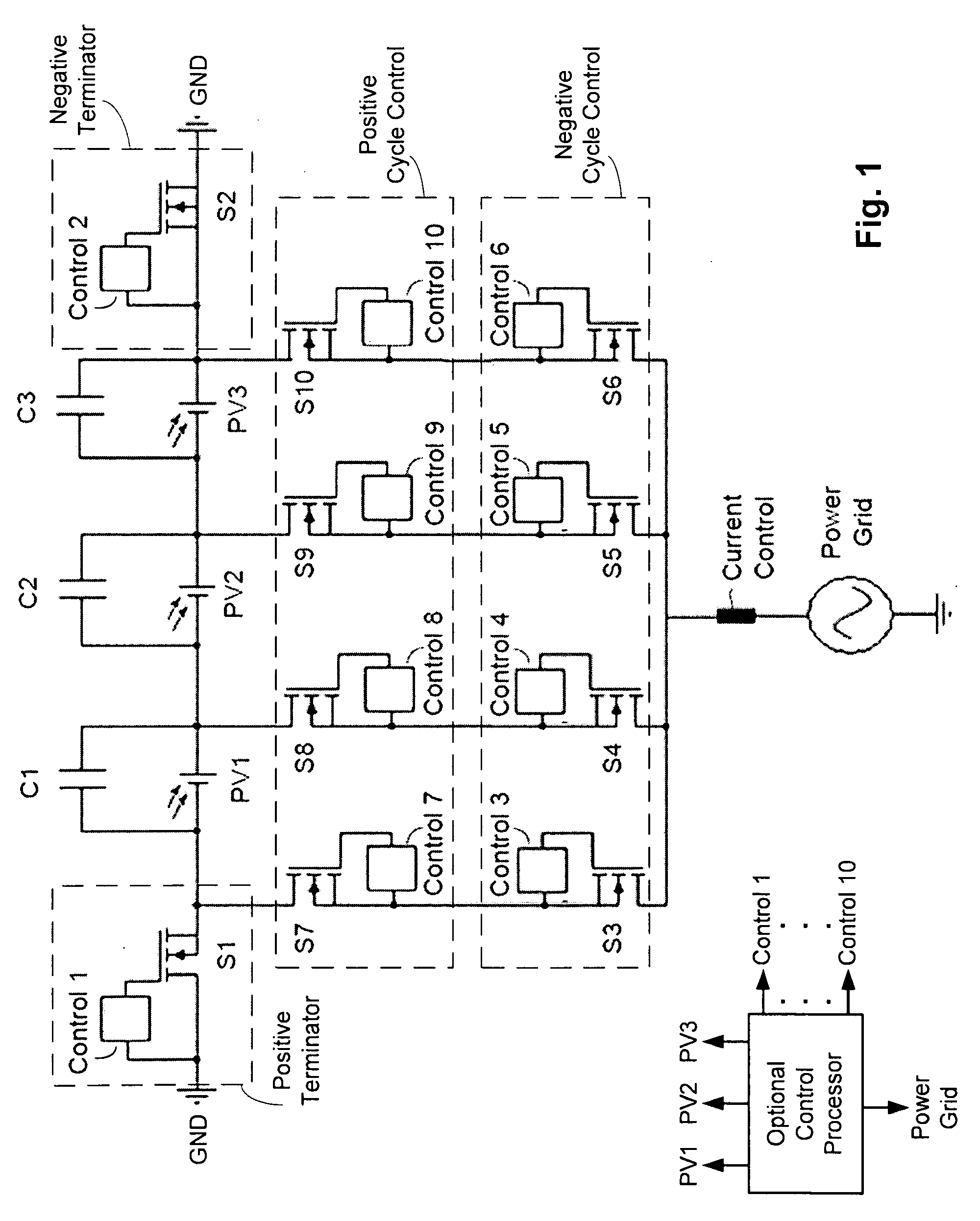 Photovoltaic ladder inverter