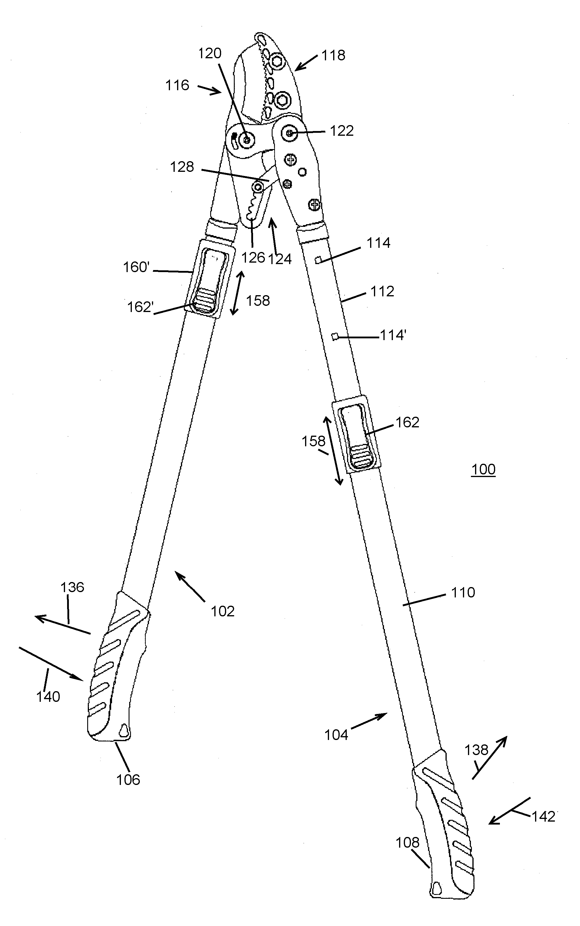 Ratchet pruner with dual pivot lubrication bolts