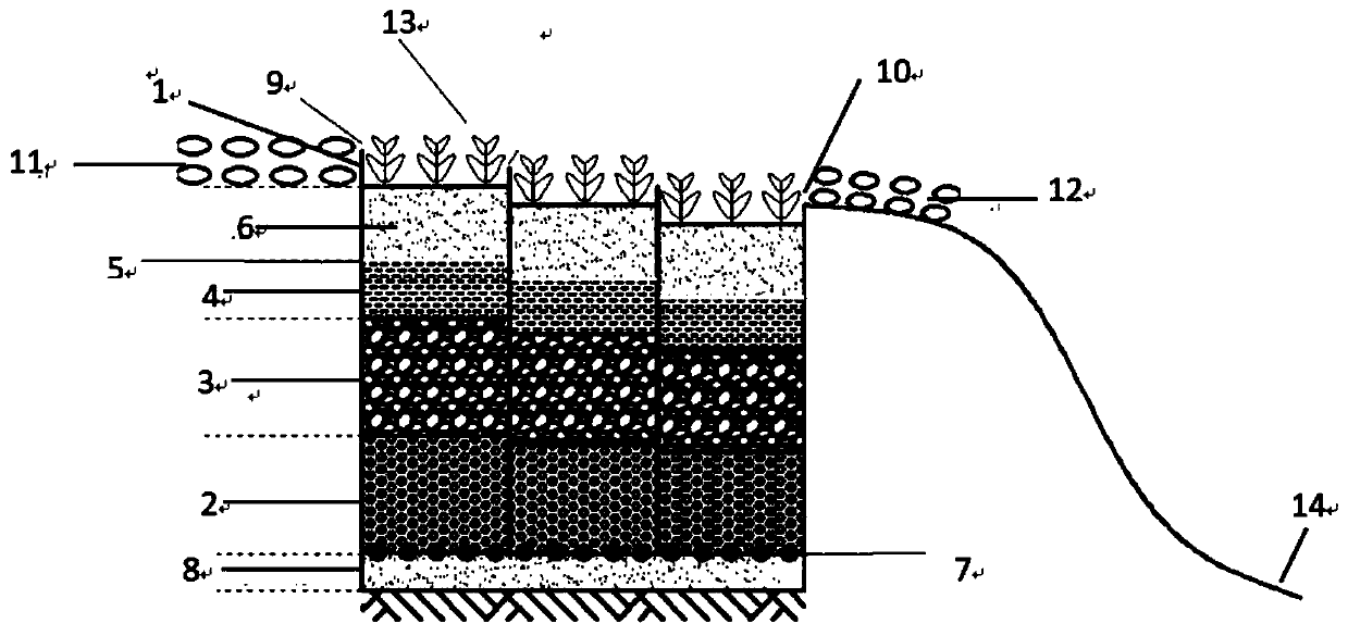 Ecological filter zone system for retarding farmland non-point source pollution and construction method thereof