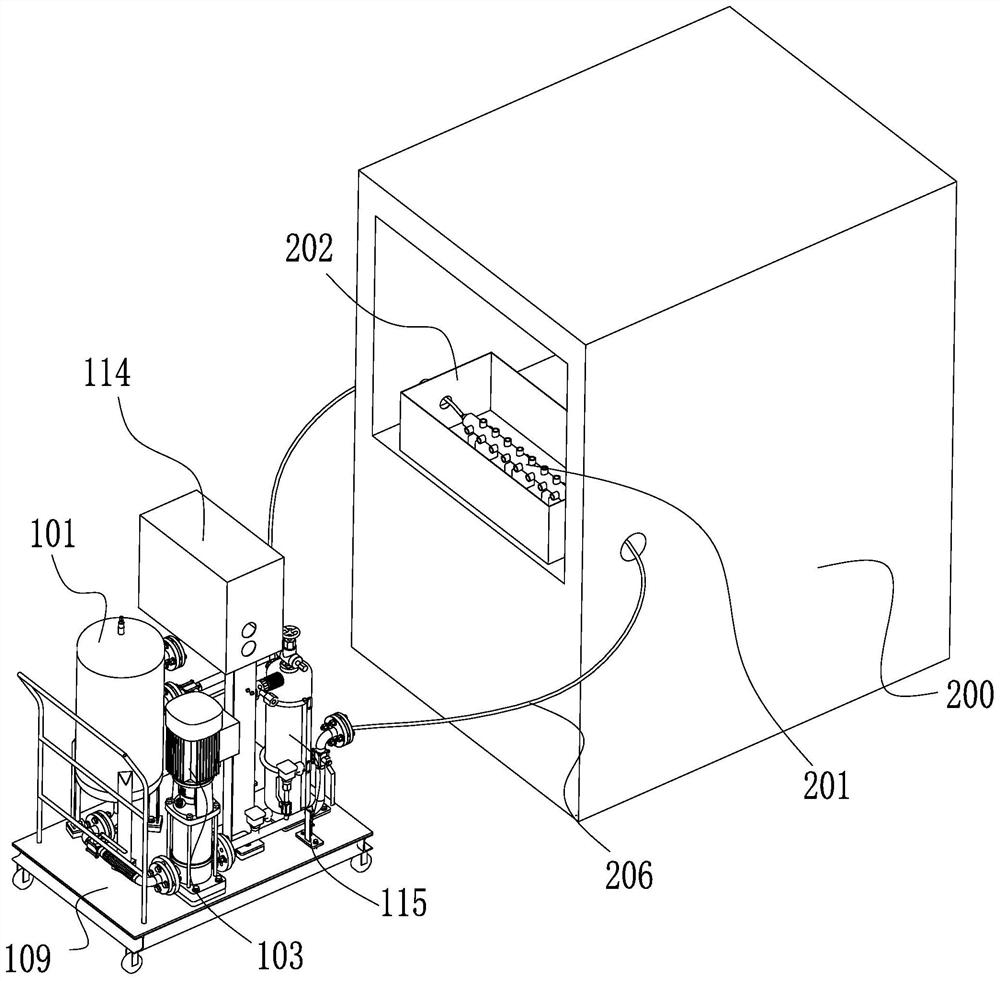 A high and low temperature circulating water pressure test platform for the water cooling system of electric power equipment