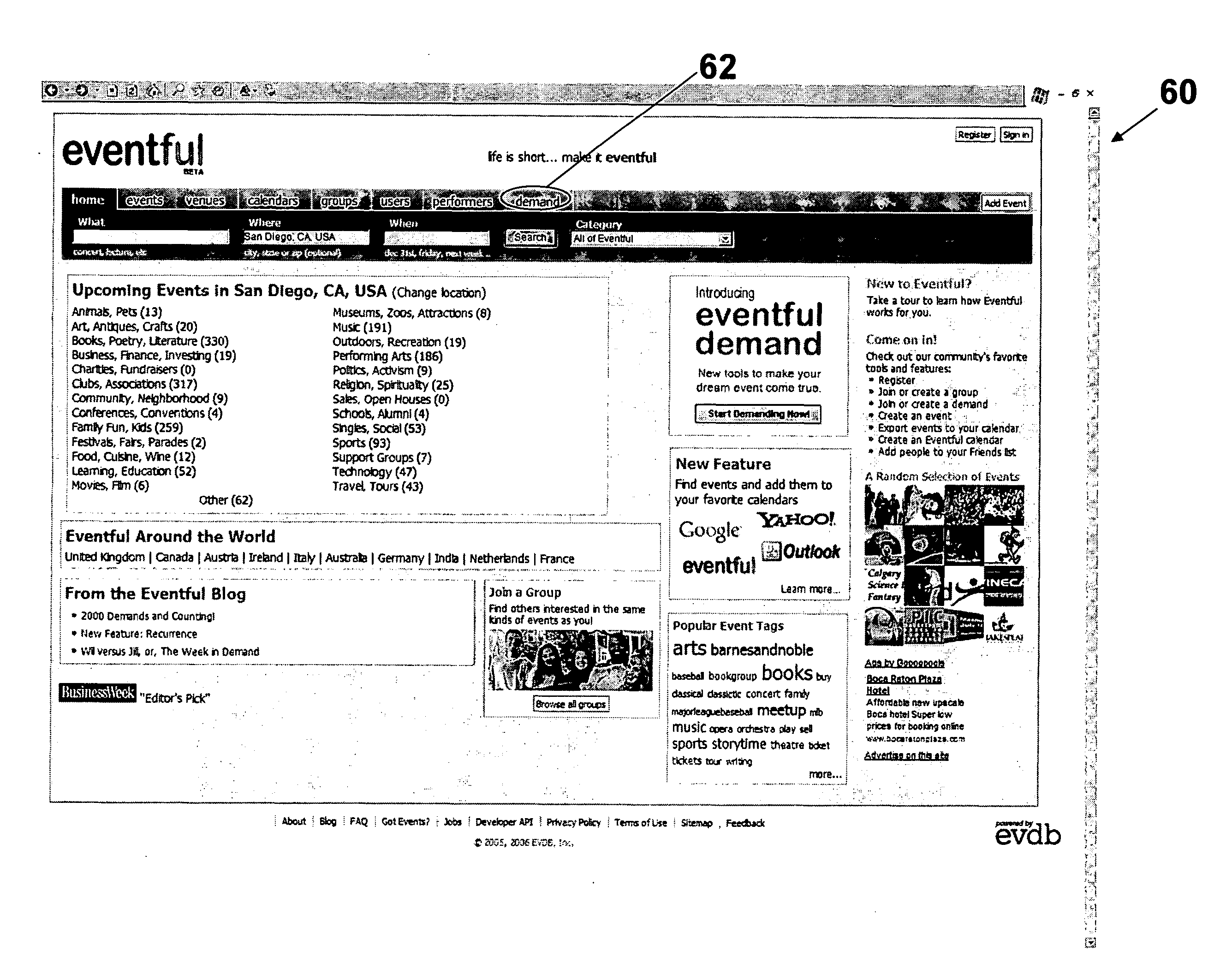 Event demand system and method