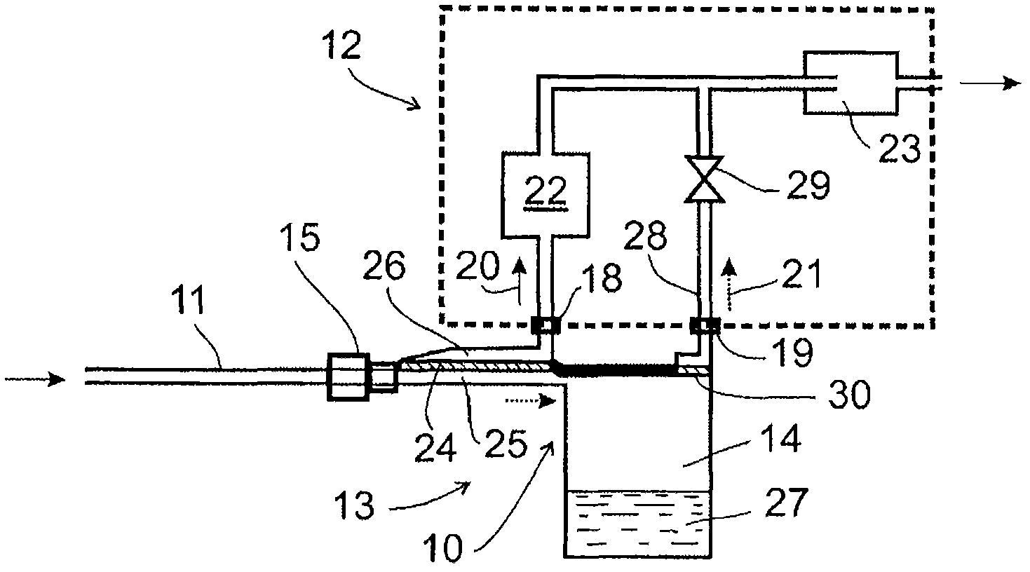 Liquid separation apparatus for removing a liquid from a respiratory gas and respiratory gas analyzing system