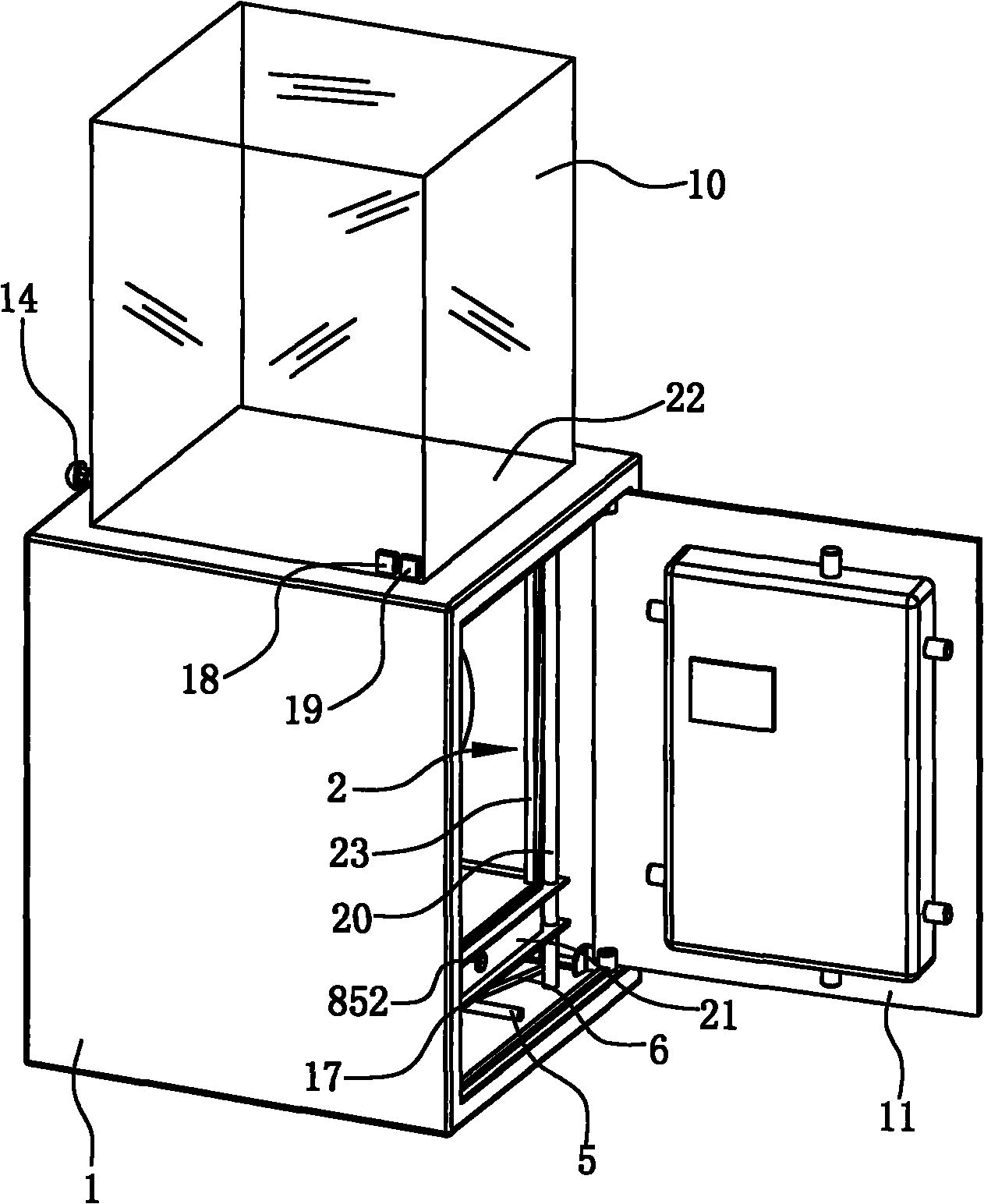 Elevating cabinet