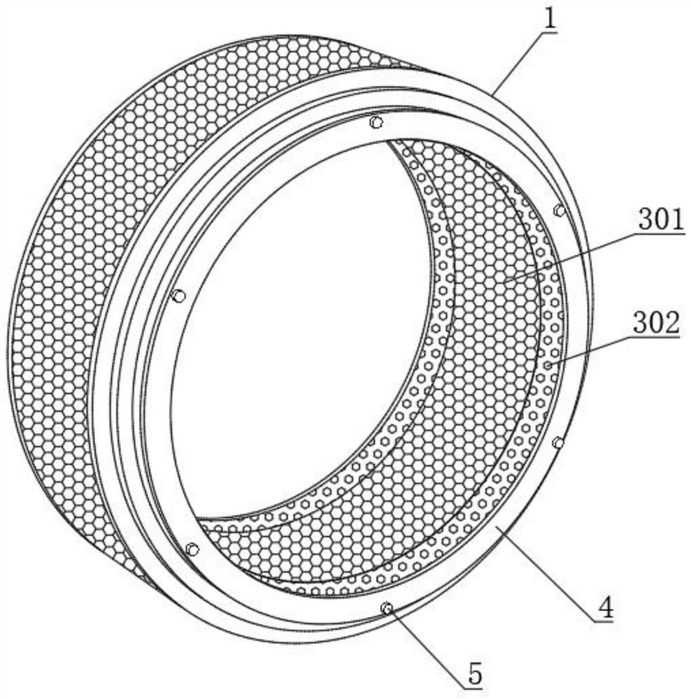 Inner sinking chamfer hole type feed granulator ring die