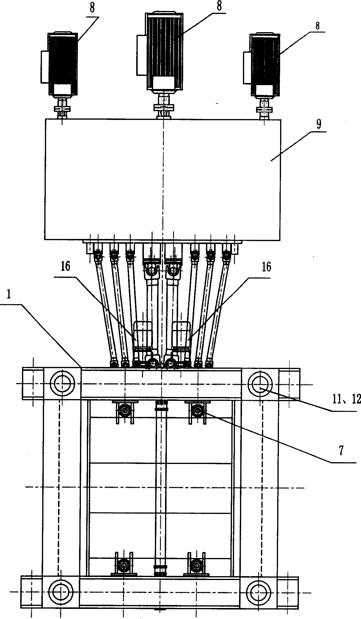 Multi-roller steel plate-flattening machine