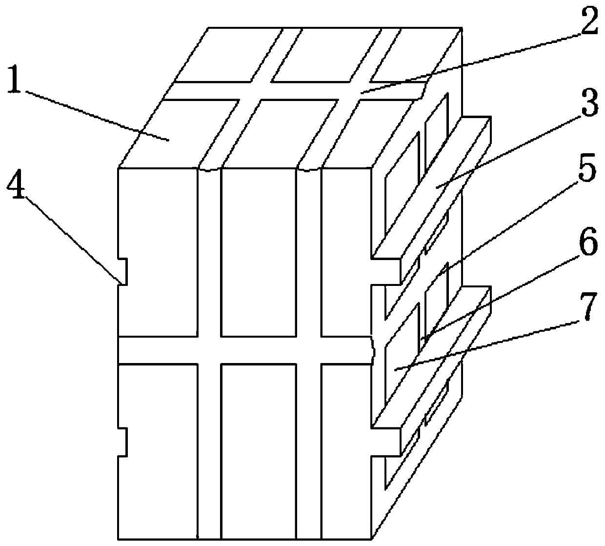 A kind of thermal insulation sintered hollow brick with reinforcing ribs