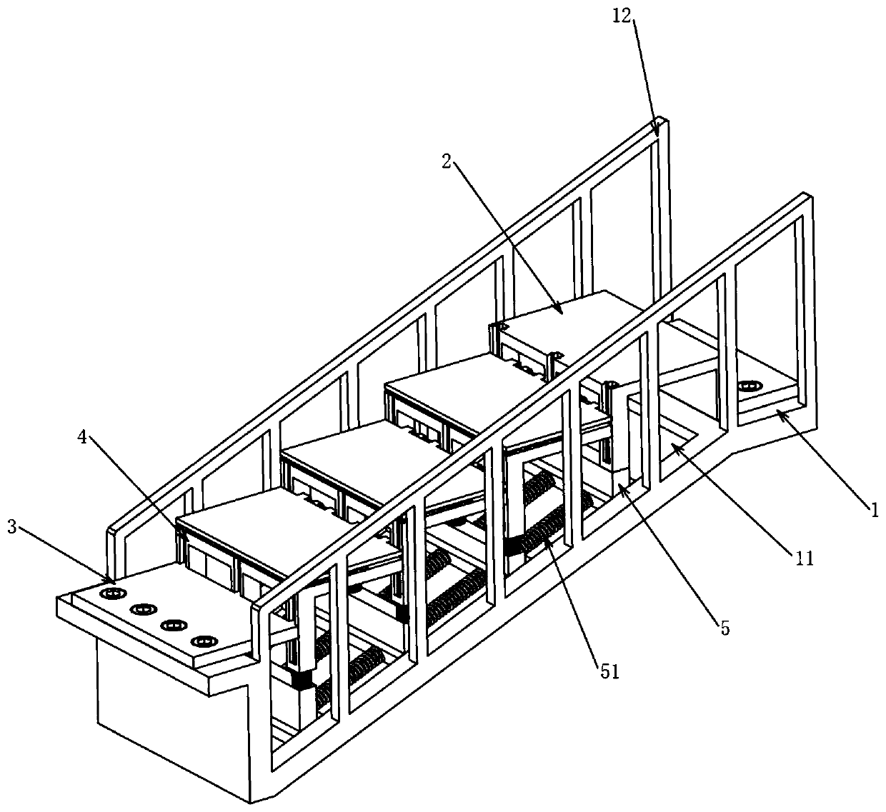 Assembly type stair damping structure