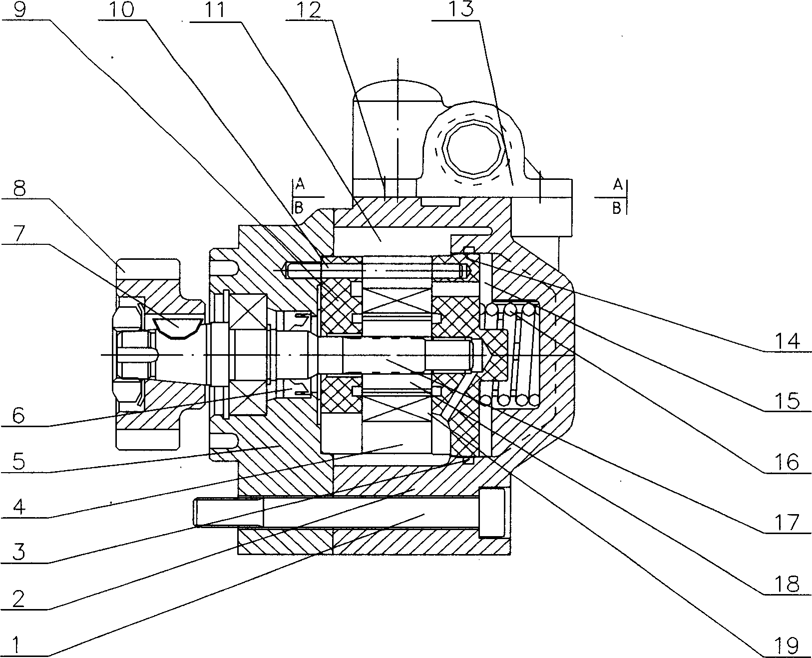 Power steering oil pump for automobile