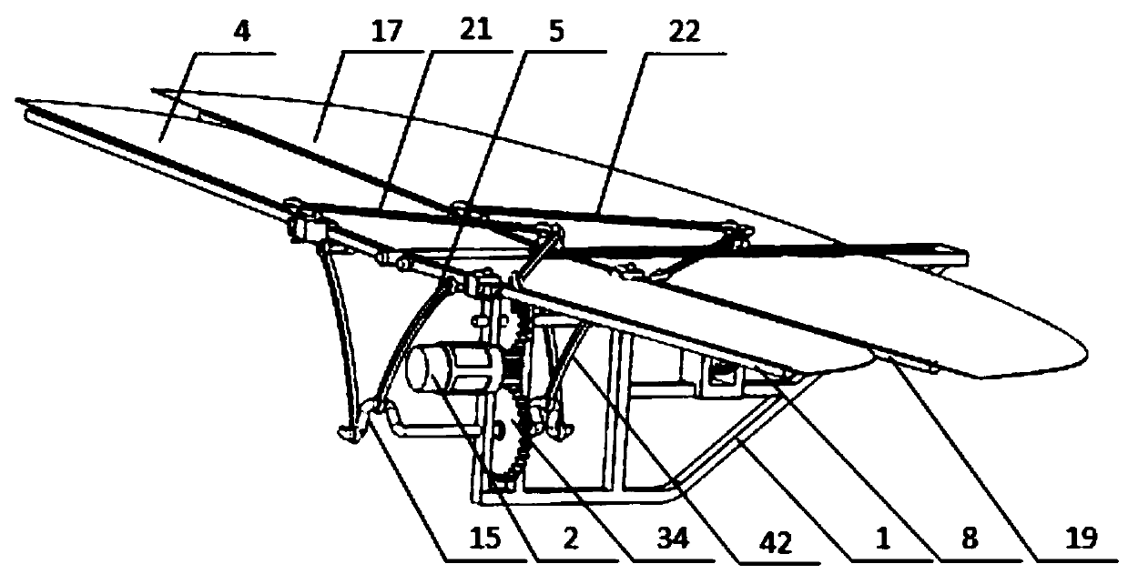 Bionic foldable double-wing flapping mechanism