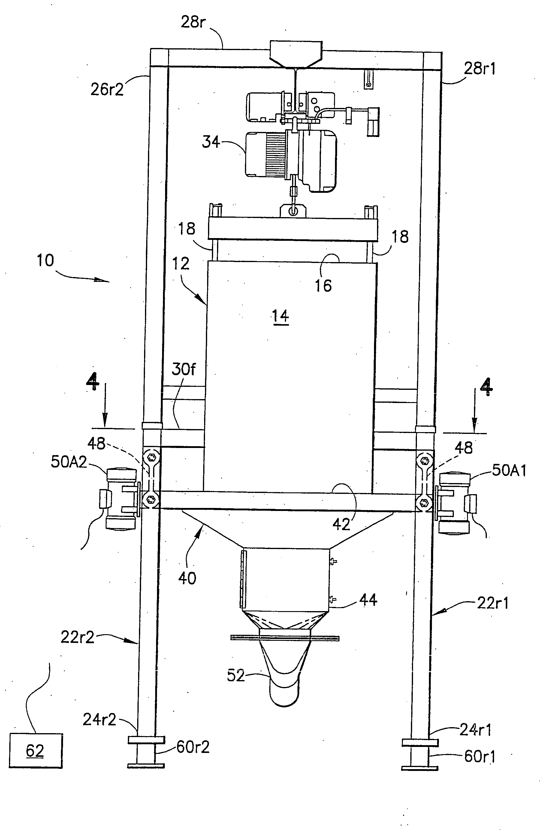 Bulk bag unloader with flow regulation