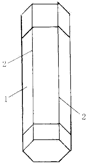 Hexagonal prism-shaped solid gum bottle