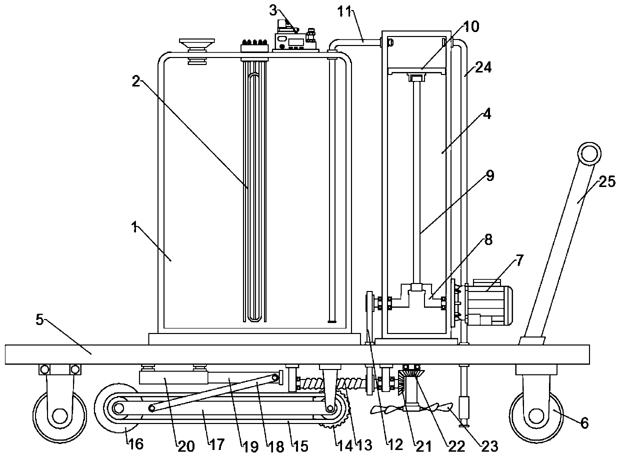 Asphalt crack pouring device for cement road paving