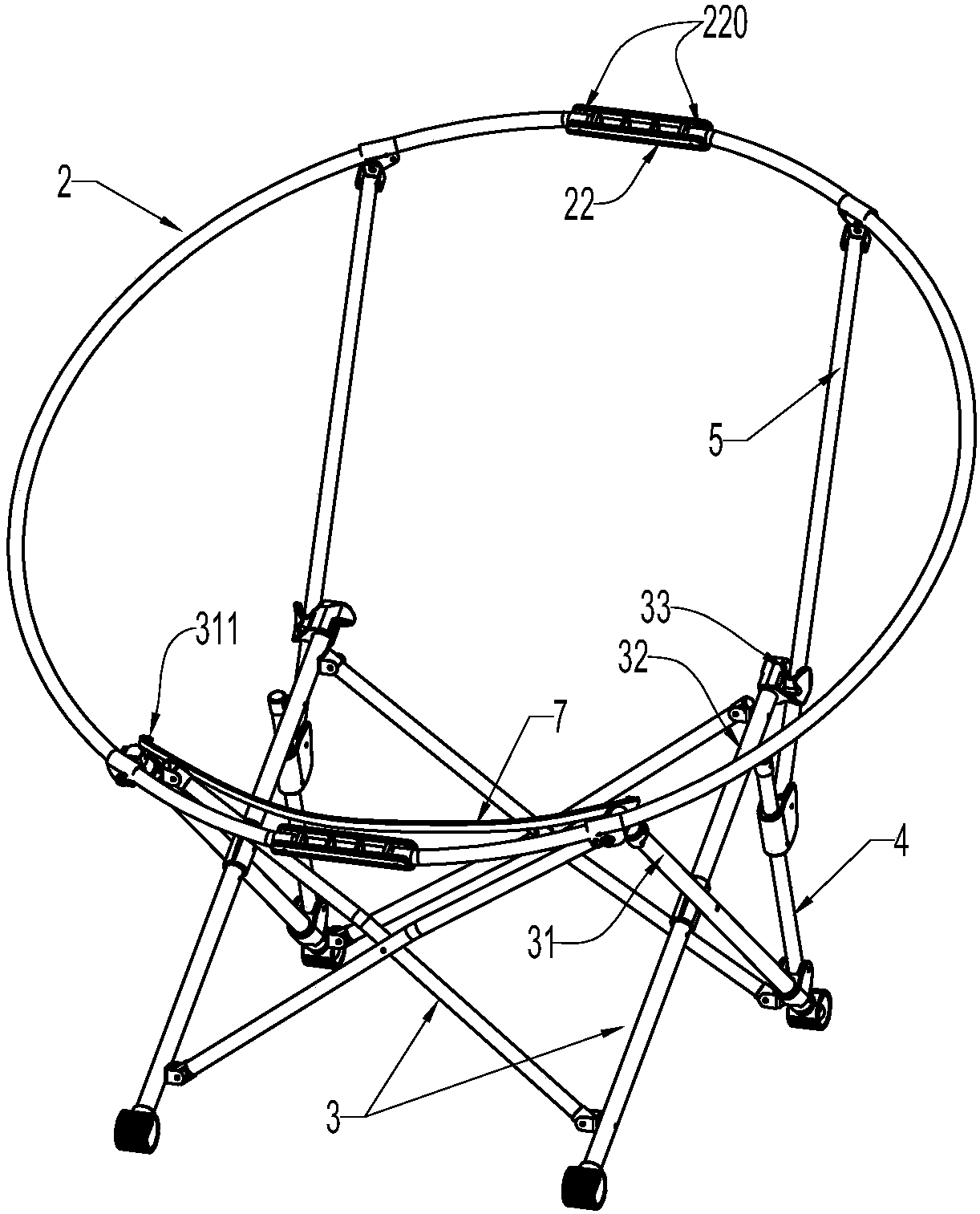 Up-turning folding chair