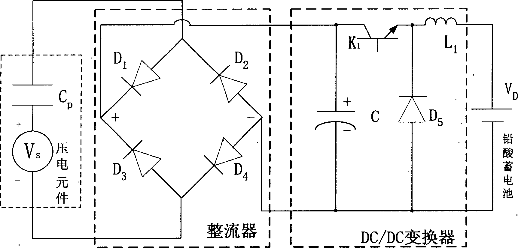 Automobile vibrational energy piezo-electric generating method and system