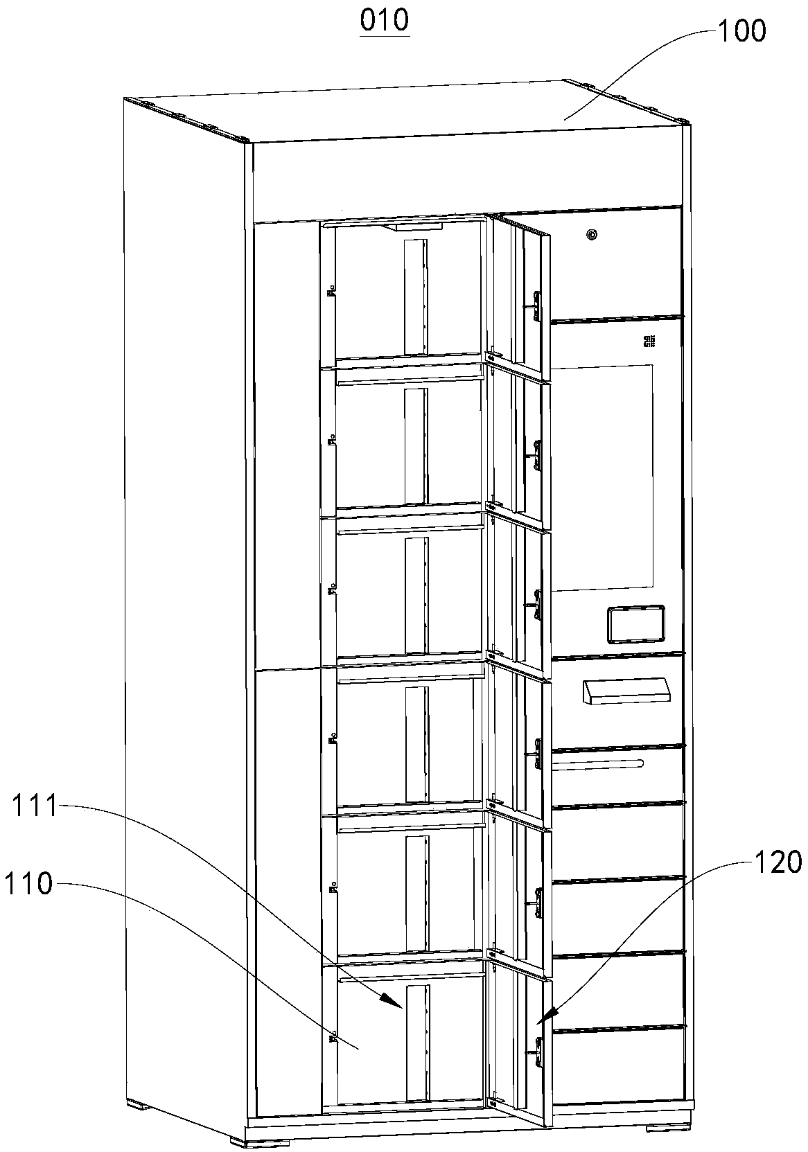 Cabinet door closing method and intelligent express item cabinet